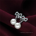 Round 925 Silver Natural Beautiful Bowknot Earring Pearl